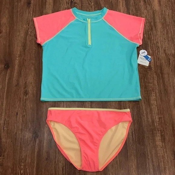 Girls Swimsuit Tankini Brief Size XL 18 plus Arizona Co NWT - Picture 1 of 8